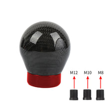 Load image into Gallery viewer, Brand New Universal Real Carbon Fiber Black Round Ball Manual Car Racing Gear Shift Knob Shifter M12 M10 M8