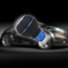 Load image into Gallery viewer, Brand New Universal Leather 5 Speed Blue &amp; Black Ball Manual Car Gear Shift Knob MT Manual Shifter M8 M10 M12