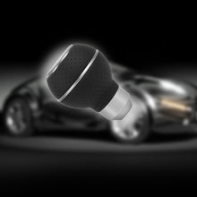 Load image into Gallery viewer, Brand New Universal Leather 5 SPEED Silver &amp; Black Ball Manual Car Gear Shift Knob MT Manual Shifter M8 M10 M12