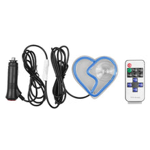 Load image into Gallery viewer, BRAND NEW UNIVERSAL BROKEN LOVE HEART BLUE LED Neon Flash Light Car Window Glow Electric Remote Control Lamp