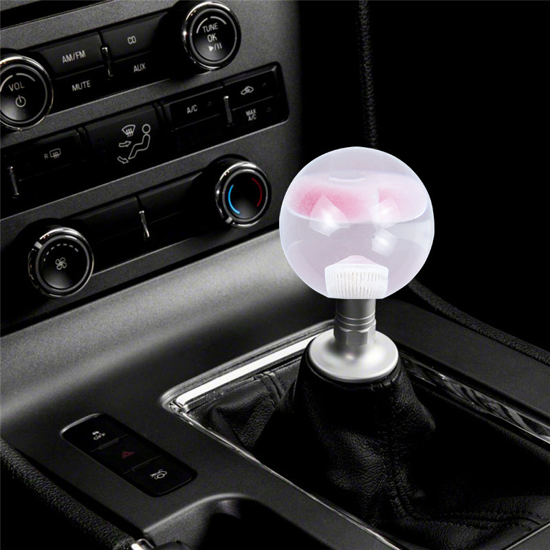 Brand New Universal Round Ball Heart Pink Crystal Clear Manual Gear Shift Knob Shifter M8 M10 M12