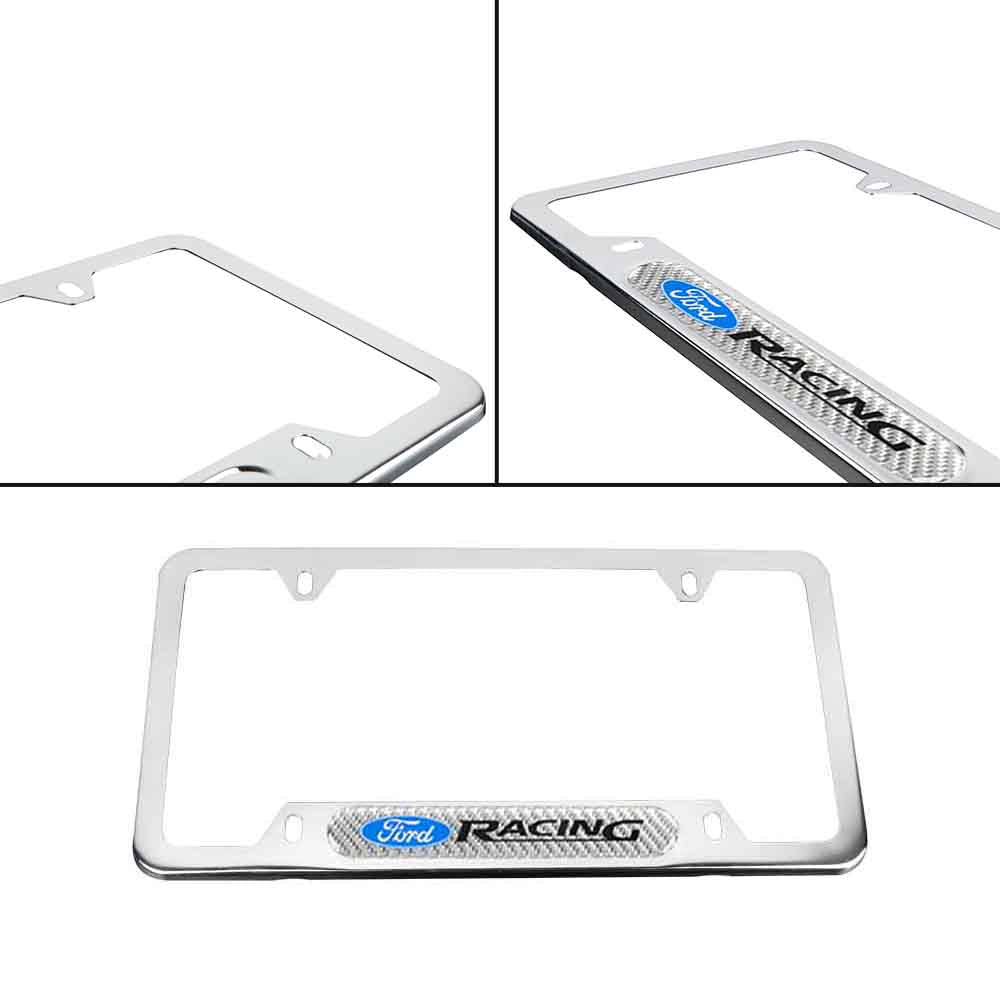 Brand New Universal 1PCS Ford Racing Chrome Metal License Plate Frame