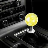 Brand New Universal Mix Pearl White/Yellow Round Ball Shift Knob Car Gear MT Manual Shifter M8 M10 M12