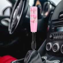 Load image into Gallery viewer, Brand New JDM Glitter Pink Rose Flowers Manuel Gear Stick Shift Knob M8 M10 M12 &amp; Black Shifter Extender Extension