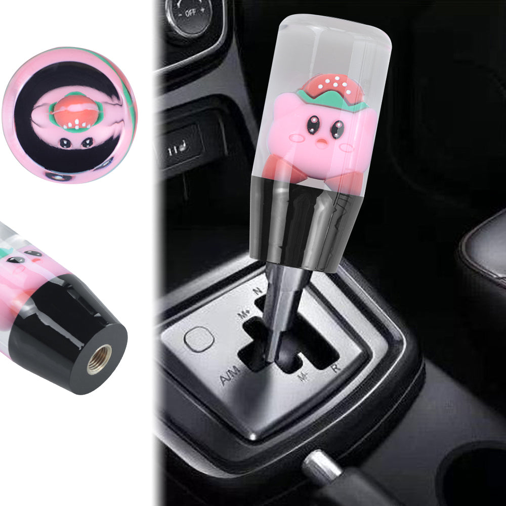 Brand New 1PCS Universal 10CM JDM Clear Kirby Manual Car Black Base Racing Stick Shift Knob M8 M10 M12