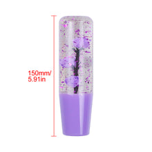 Load image into Gallery viewer, Brand New Universal 150mm Sakura Purple Glitter Rose Flowers Manual Car Gear Stick Shift Knob M8 M10 M12