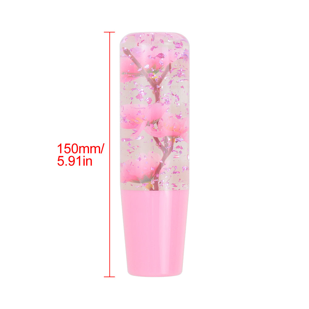 Brand New Universal 150mm Sakura Pink Glitter Rose Flowers Manual Car Gear Stick Shift Knob M8 M10 M12