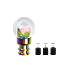 Load image into Gallery viewer, Brand New Universal Acrylic Clear Crystal Yellow /Pink Rose Flower Ball Gear Shift Knob Manual M8 M10 M12