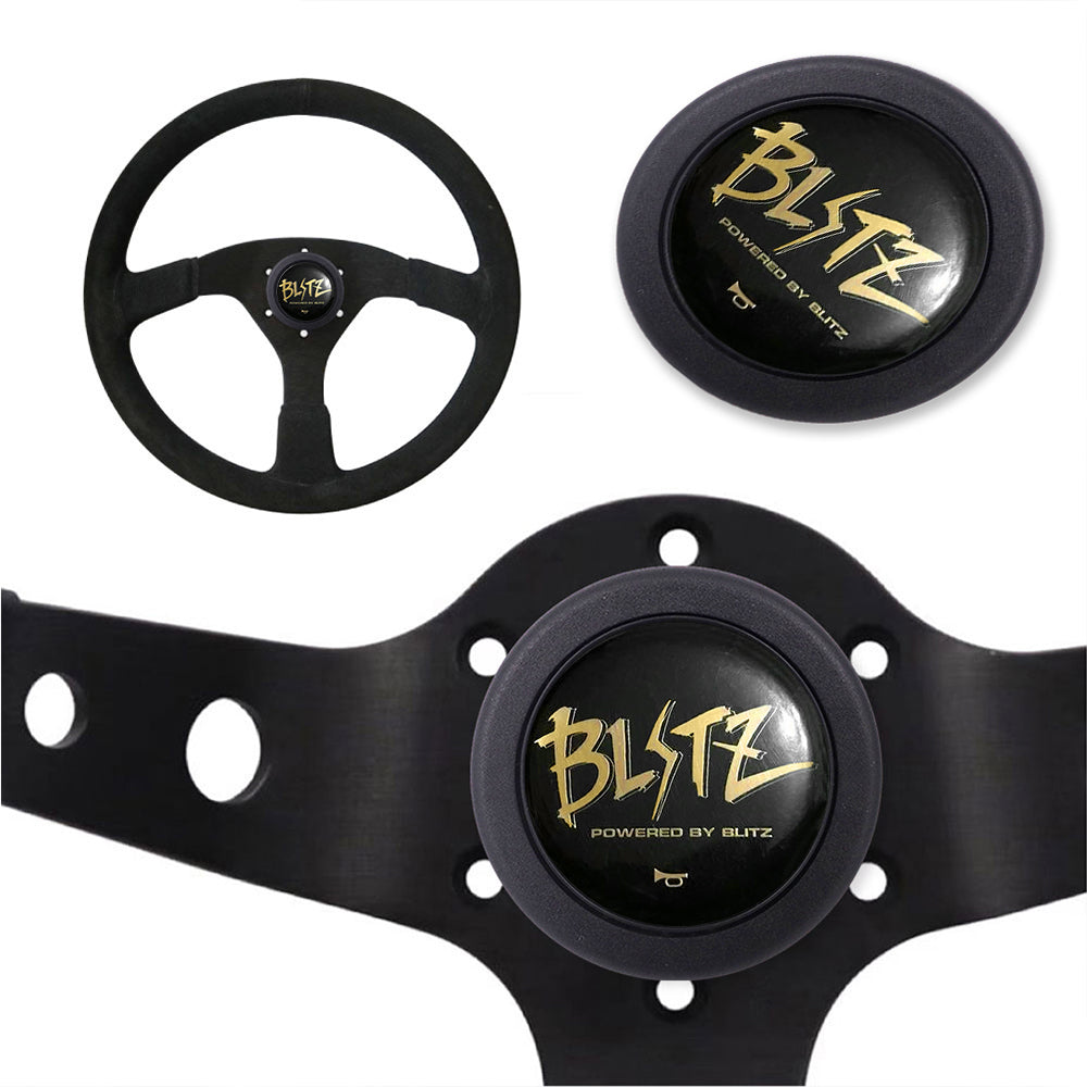 Brand New Universal Blitz Car Horn Button Black Steering Wheel Center Cap