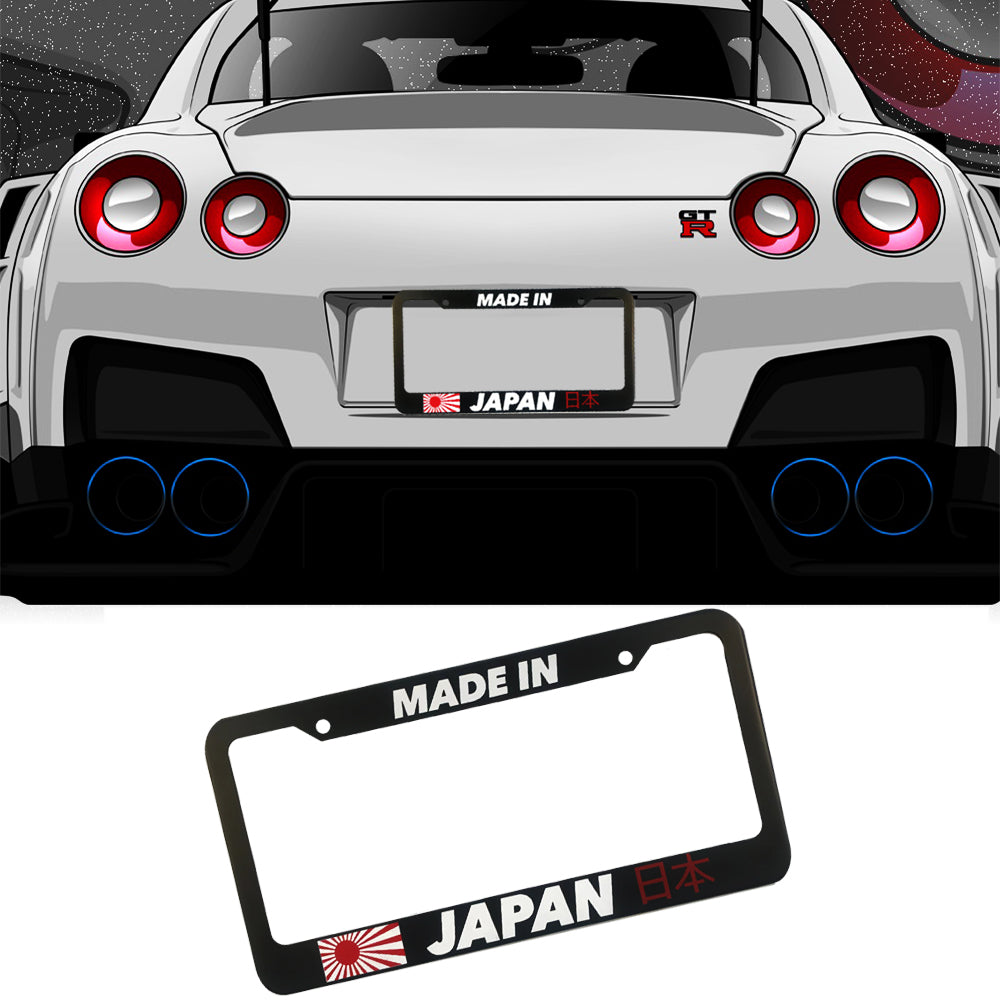 Brand New Universal 1PCS JDM MADE IN JAPAN ABS Plastic Black License Plate Frame