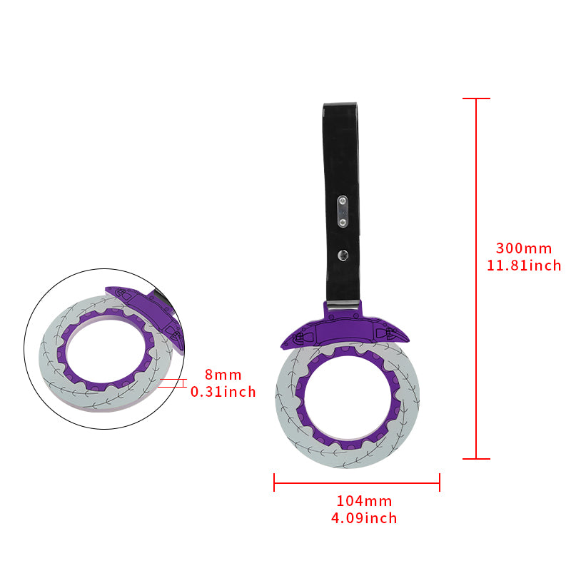 Brand New Brake Rotors Purple TSURIKAWA Ring Subway Train Bus Handle Black Strap Charm Drift