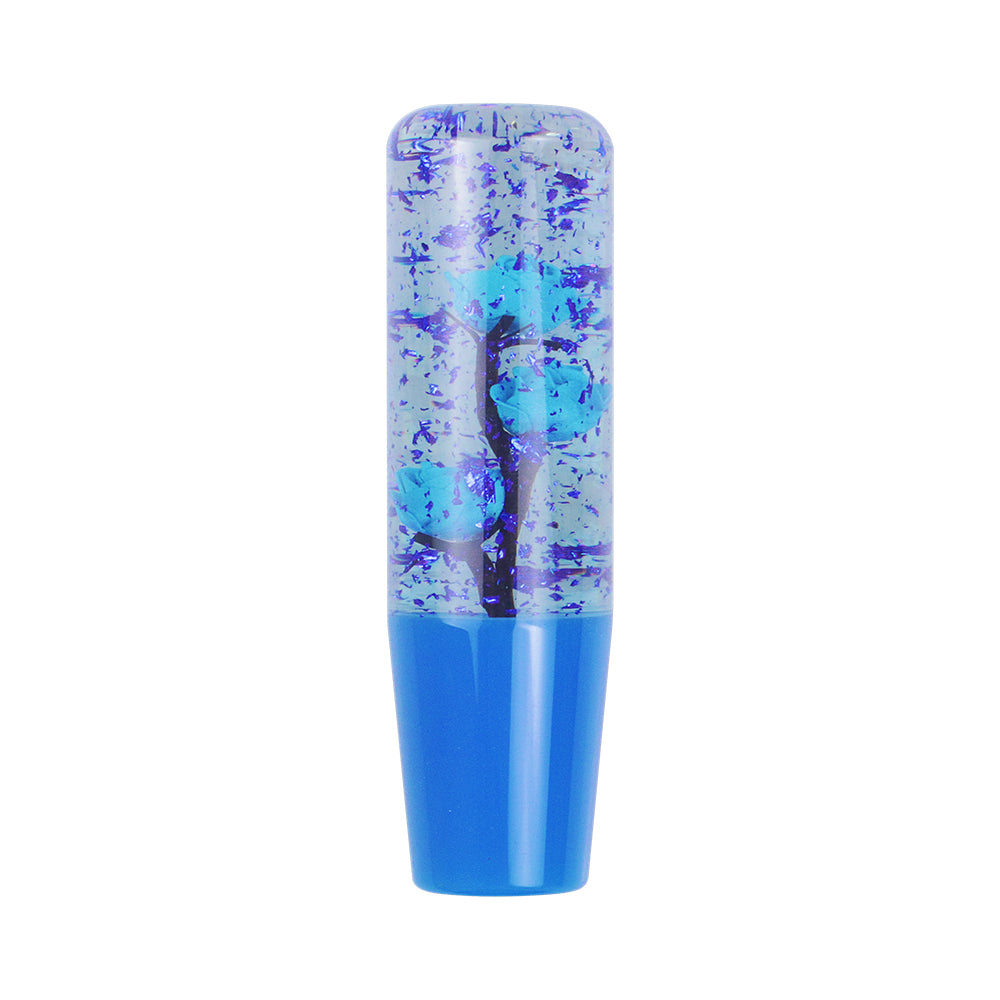 Brand New Universal 150mm Sakura Blue Glitter Rose Flowers Manual Car Gear Stick Shift Knob M8 M10 M12