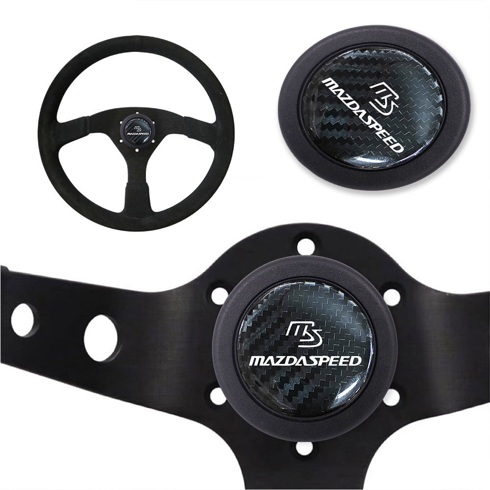 Brand New Universal Mazdaspeed Car Horn Button Black Steering Wheel Center Cap