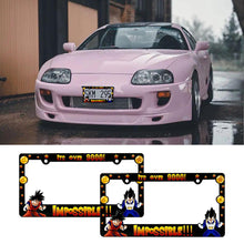 Load image into Gallery viewer, Brand New Universal 2PCS Anime Dragon Ball Z ABS Plastic Black License Plate Frame