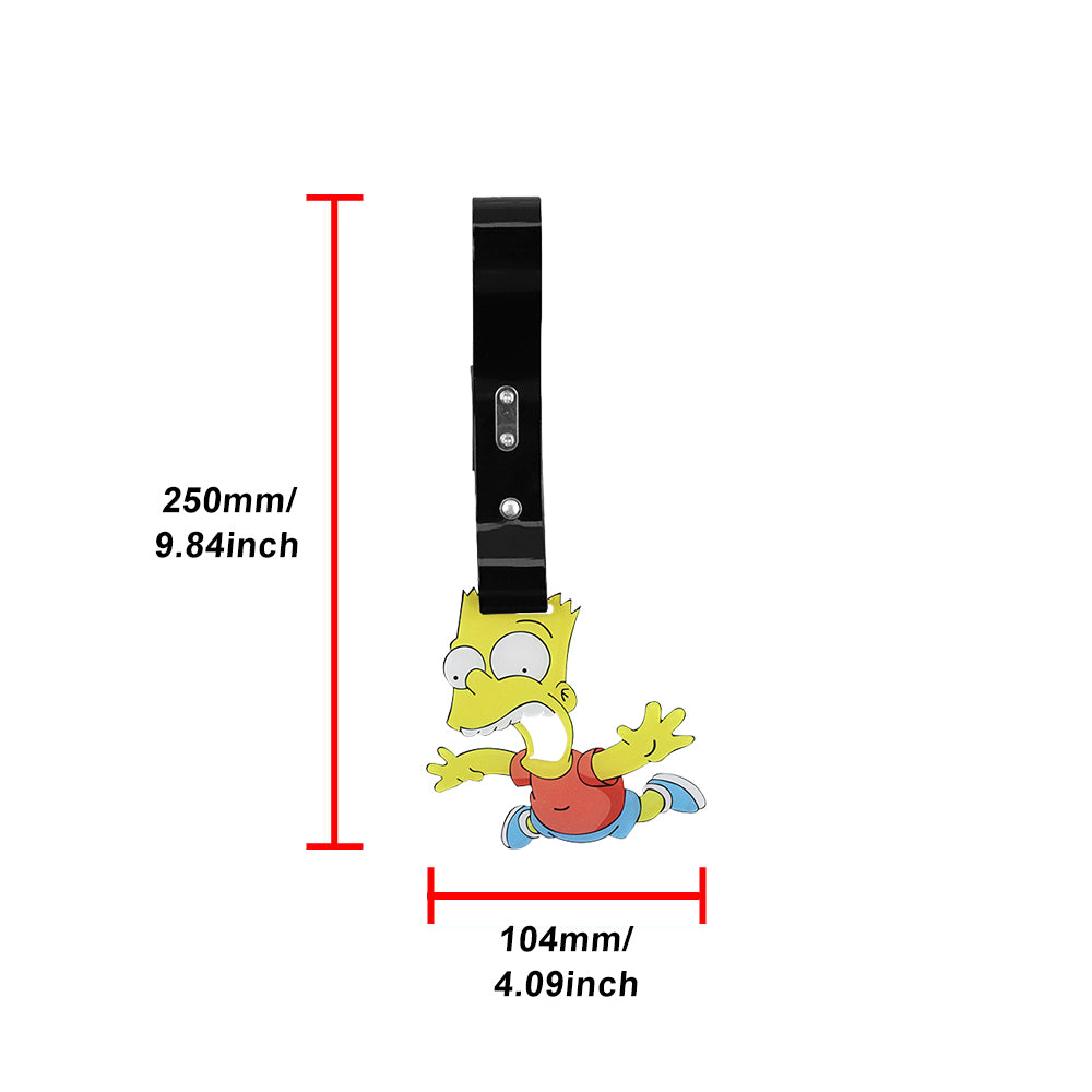 Brand New Bart Simpsons JDM TSURIKAWA Ring Subway Train Bus Handle Black Strap Charm Drift