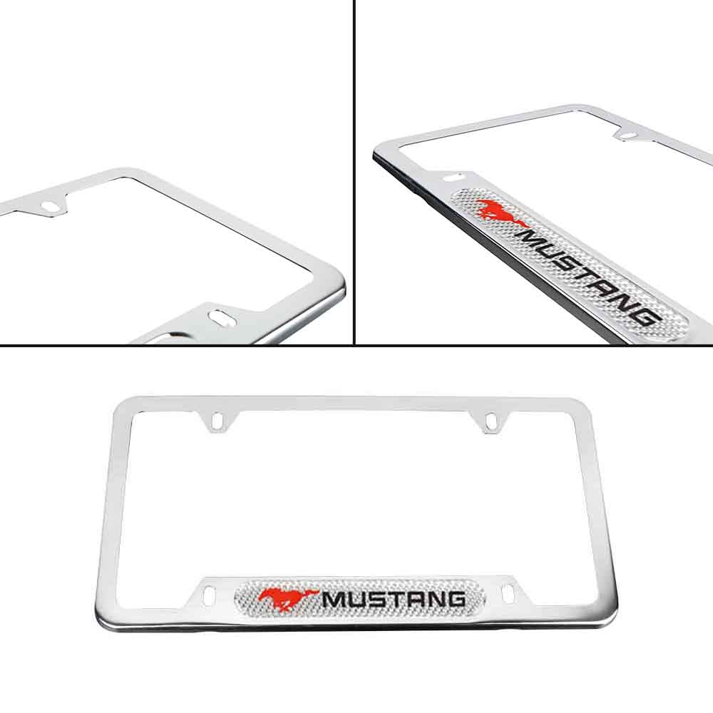 Brand New Universal 1PCS Ford Mustang Chrome Metal License Plate Frame