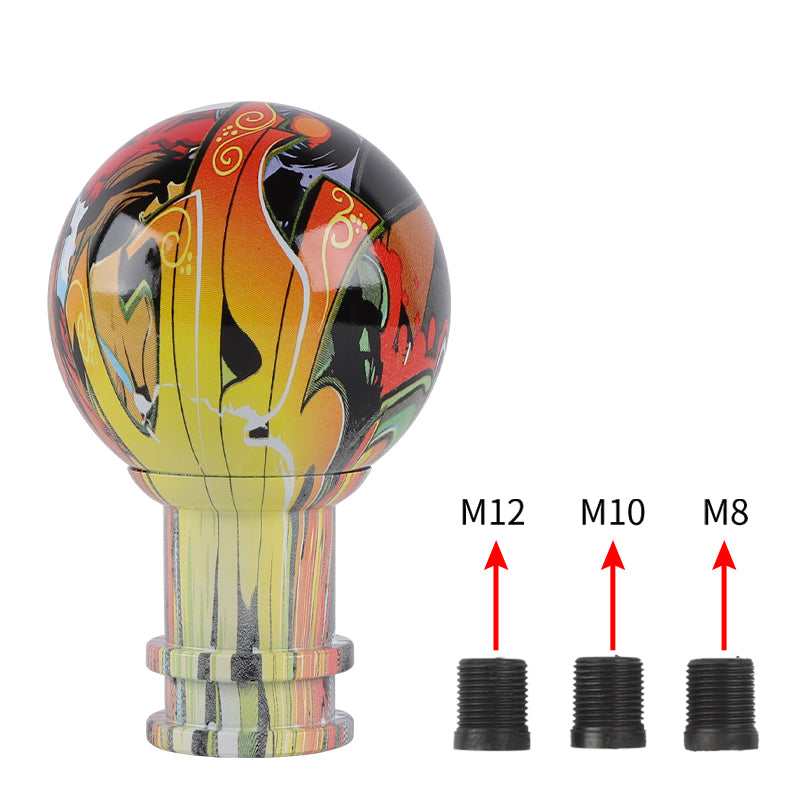 Brand New JDM Stickerbomb V5 Design Universal Round Ball Car Racing Shift Knob Manual Gear Shift Knob Shifter M12 M10 M8