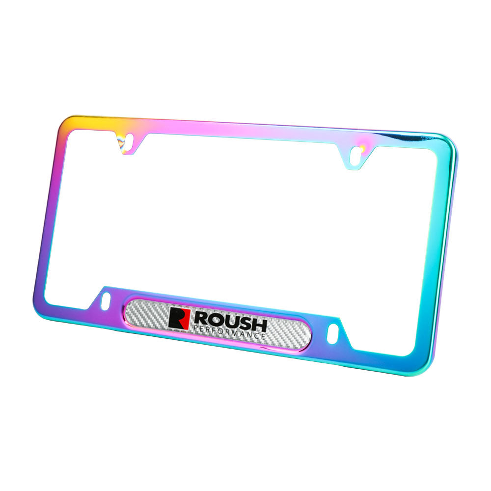 Brand New Universal 1PCS Roush Performance Neo Chrome Metal License Plate Frame