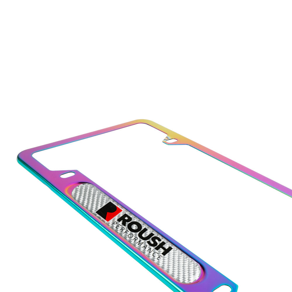 Brand New Universal 1PCS Roush Performance Neo Chrome Metal License Plate Frame