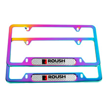 Load image into Gallery viewer, Brand New Universal 2PCS Roush Performance Neo Chrome Metal License Plate Frame