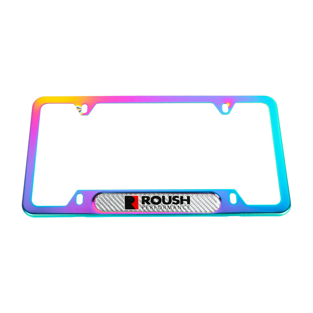 Brand New Universal 1PCS Roush Performance Neo Chrome Metal License Plate Frame