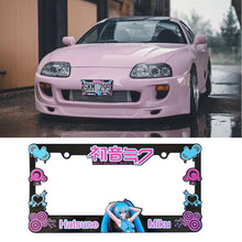 Load image into Gallery viewer, Brand New Universal 1PCS Anime Hatsune Miku ABS Plastic Black License Plate Frame