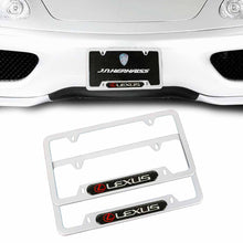 Load image into Gallery viewer, Brand New Universal 2PCS LEXUS Silver Metal License Plate Frame