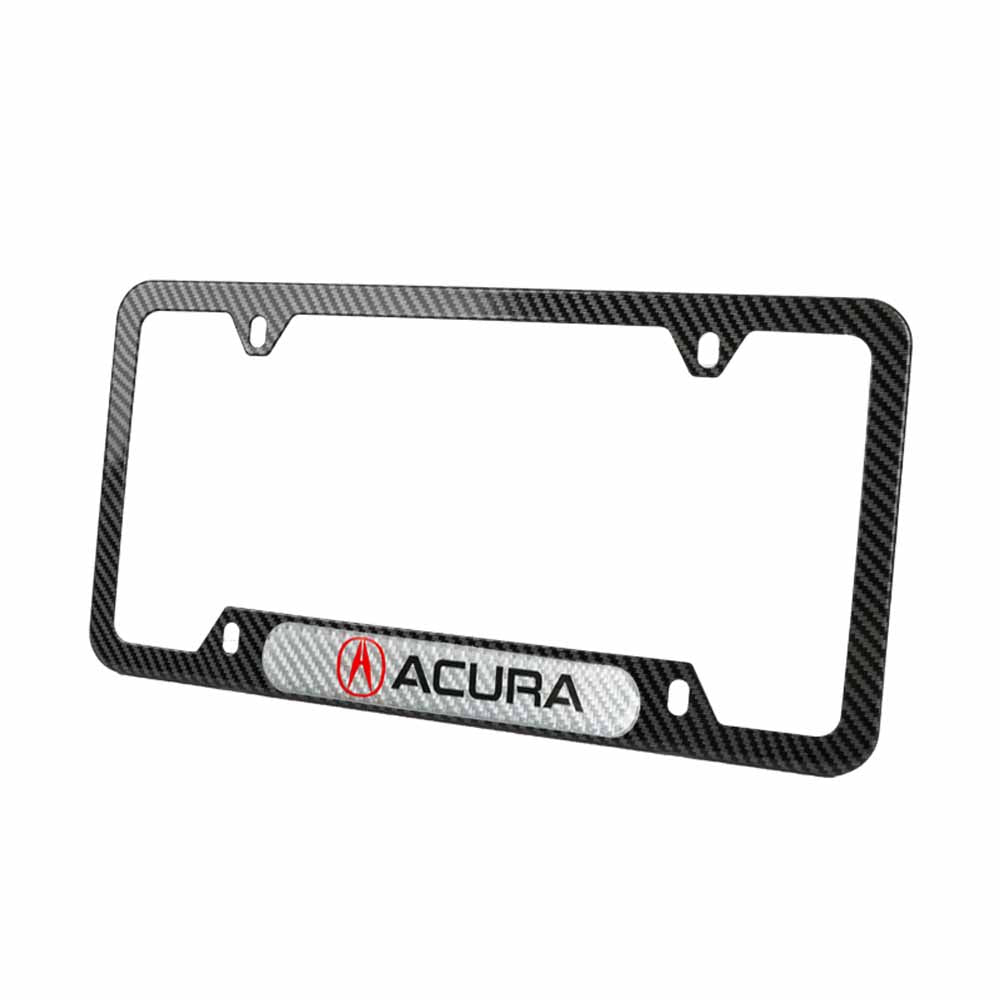 Brand New Universal 1PCS Acura Carbon Fiber Look Metal License Plate Frame