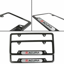 Load image into Gallery viewer, Brand New Universal 2PCS Acura Carbon Fiber Look Metal License Plate Frame