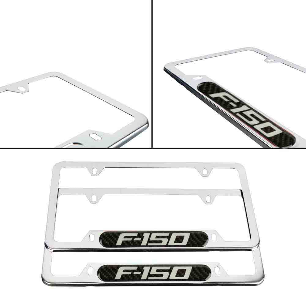 Brand New Universal 2PCS Ford F-150 Chrome Metal License Plate Frame