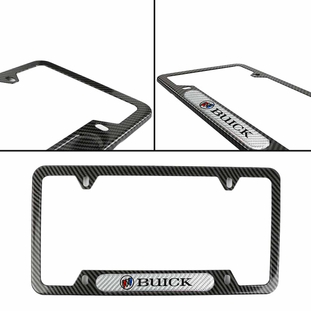 Brand New Universal 1PCS Buick Carbon Fiber Look Metal License Plate Frame