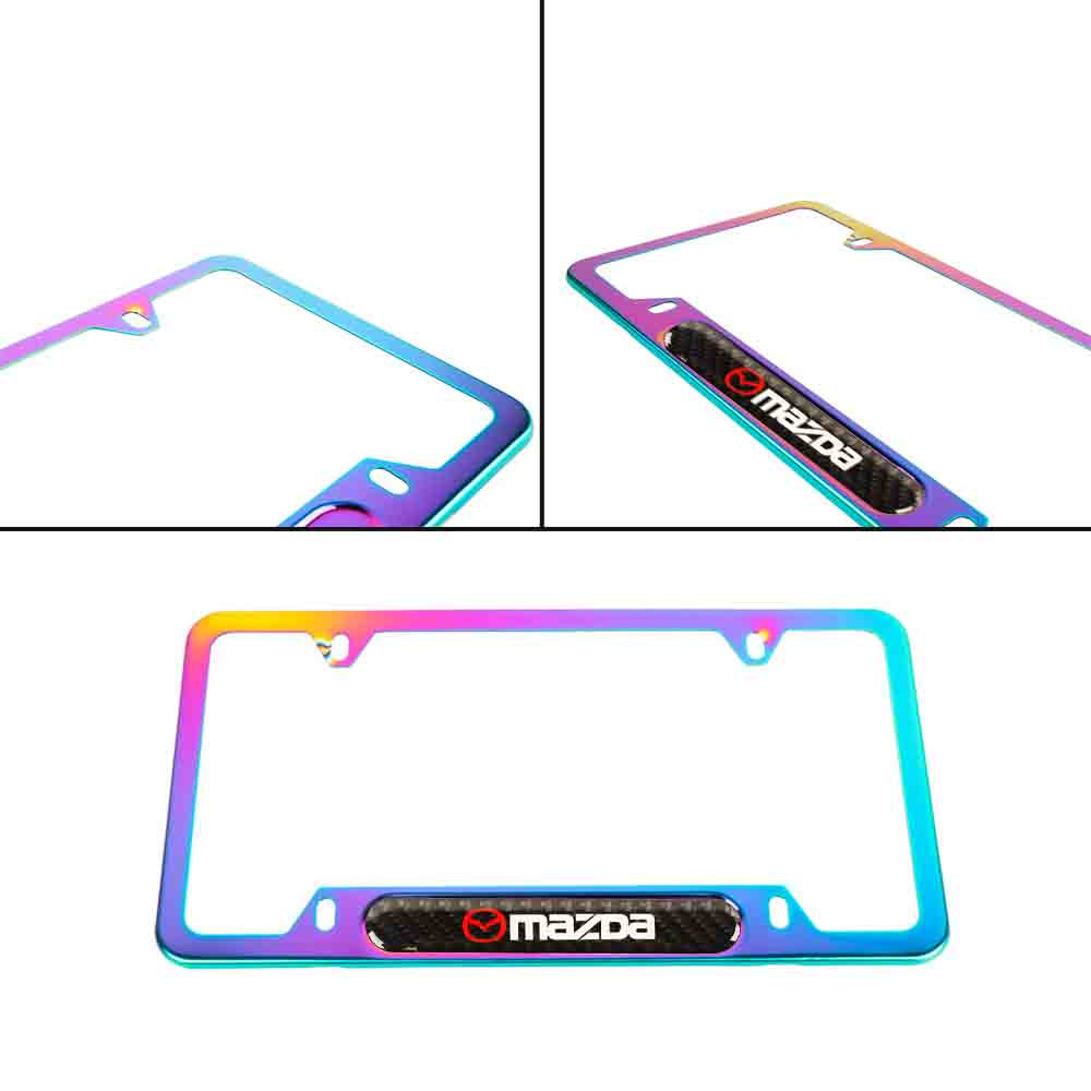 Brand New Universal 1PCS MAZDA Neo Chrome Metal License Plate Frame