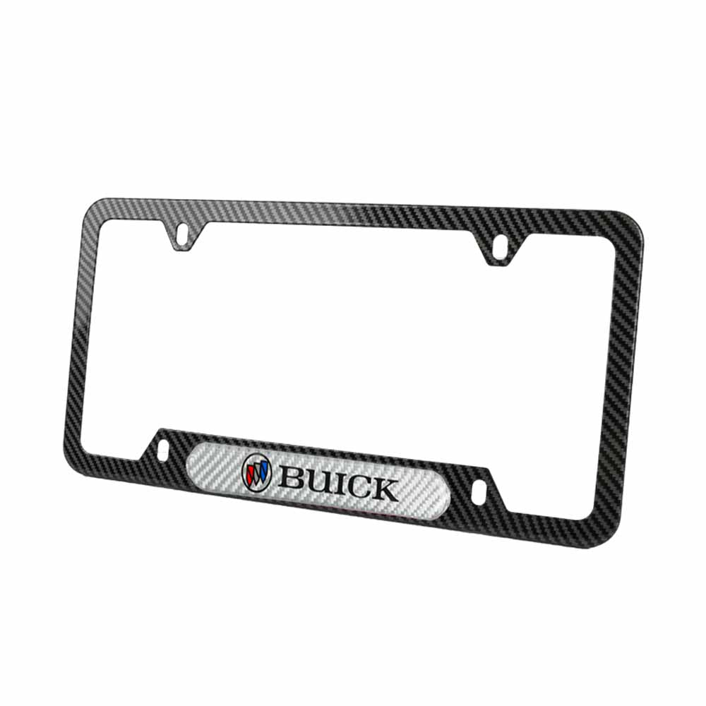 Brand New Universal 1PCS Buick Carbon Fiber Look Metal License Plate Frame