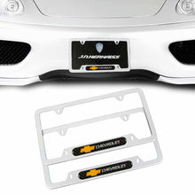 Load image into Gallery viewer, Brand New Universal 2PCS CHEVROLET Silver Metal License Plate Frame