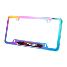 Load image into Gallery viewer, Brand New Universal 2PCS MAZDA Neo Chrome Metal License Plate Frame