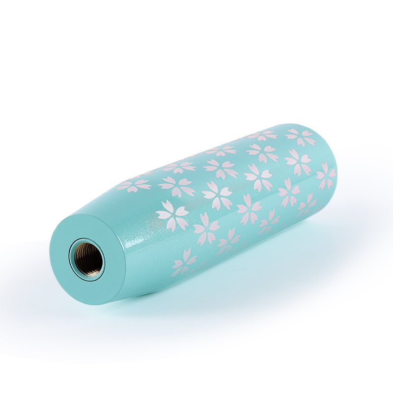 Brand New Universal 15CM Sakura Flowers Pearl Teal Long Stick Manual Car Gear Shift Knob Shifter M8 M10 M12