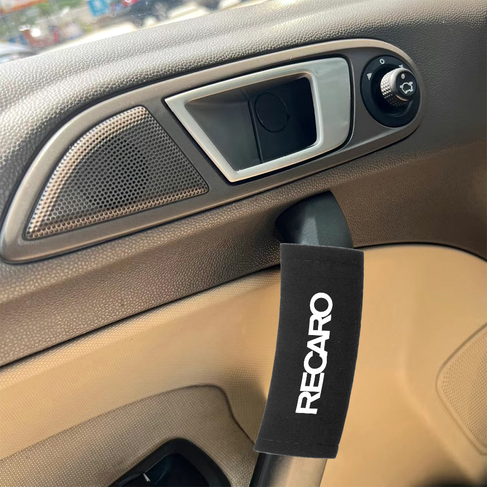 BRAND NEW UNIVERSAL JDM Recaro Black Suede Roof Safety Handle Ceiling Handrail Cover Pull Handle Racing