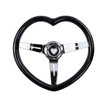 Load image into Gallery viewer, Brand New Universal Black Heart Shape Car Horn Button Black Steering Wheel Center Cap