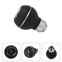 Load image into Gallery viewer, Brand New Universal Leather 6 SPEED Silver &amp; Black Ball Manual Car Gear Shift Knob MT Manual Shifter M8 M10 M12