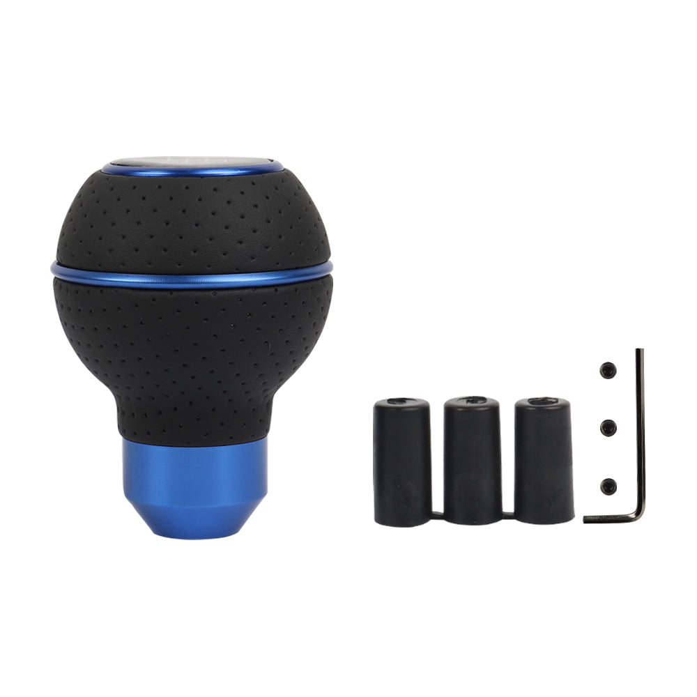 Brand New Universal Leather 6 Speed Blue & Black Ball Manual Car Gear Shift Knob MT Manual Shifter M8 M10 M12