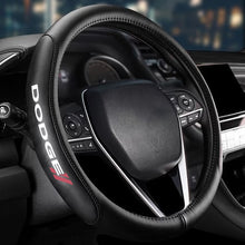 Load image into Gallery viewer, Brand New Universal Dodge Black PVC Leather Steering Wheel Cover 14.5&quot;-15.5&quot; Inches