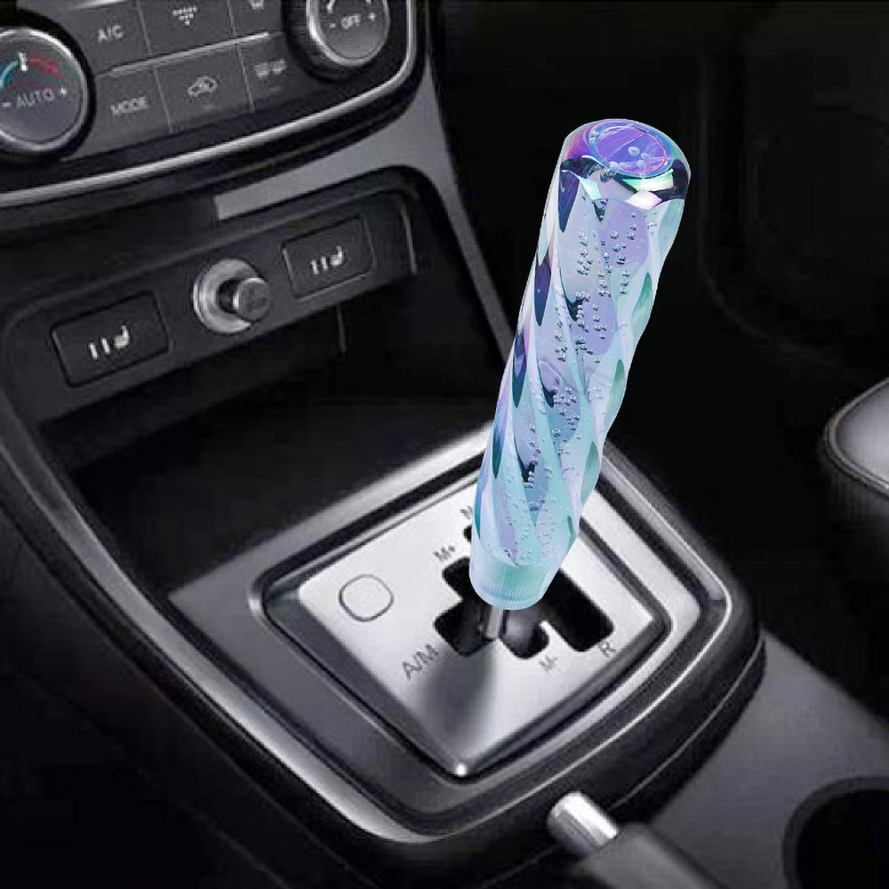 Brand New Universal 25CM VIP 250mm Transparent Manual Neo Chrome Twist Crystal Bubble Racing Gear Shift Knob