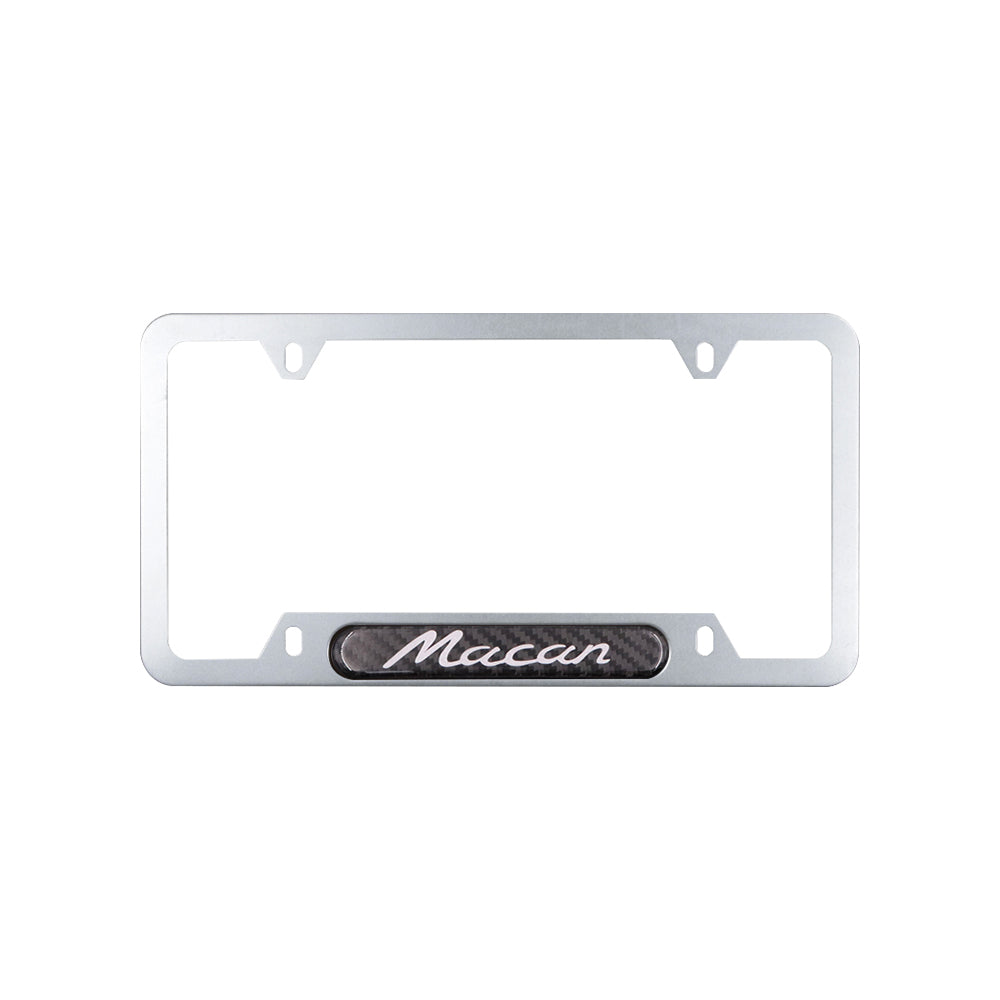 Brand New Universal 2PCS Porsche Macan Silver Metal License Plate Frame