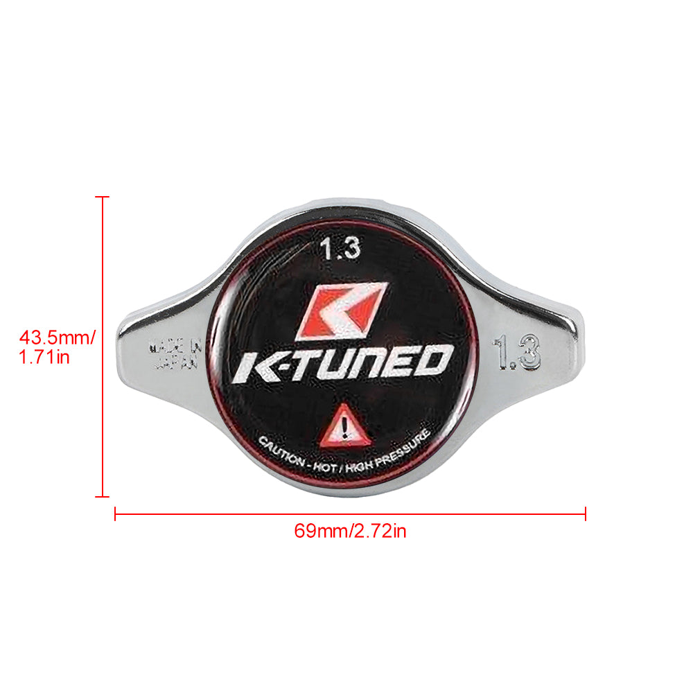 Brand New JDM 1.3bar 9mm K-TUNED Chrome Racing Cap High Pressure Radiator Cap For Universal