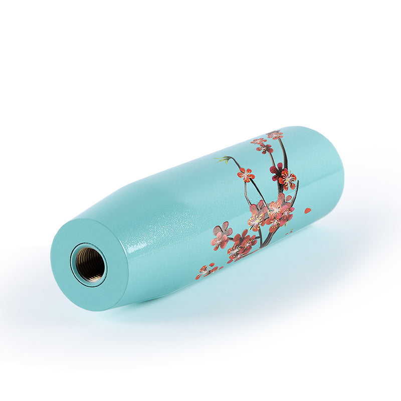 Brand New Universal 15CM Sakura Flowers Pearl Teal Long Stick Manual Car Gear Shift Knob Shifter M8 M10 M12