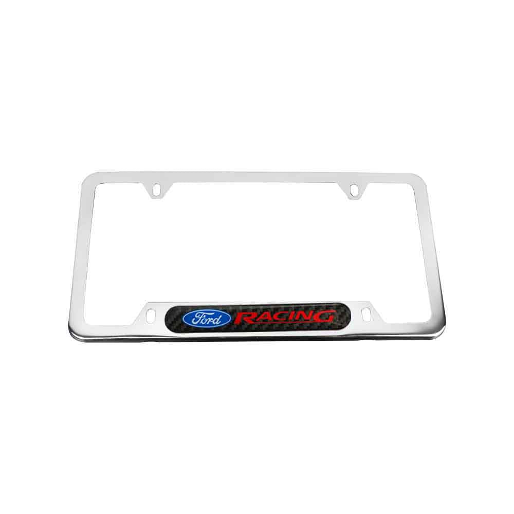 Brand New Universal 1PCS FORD RACING Chrome Metal License Plate Frame