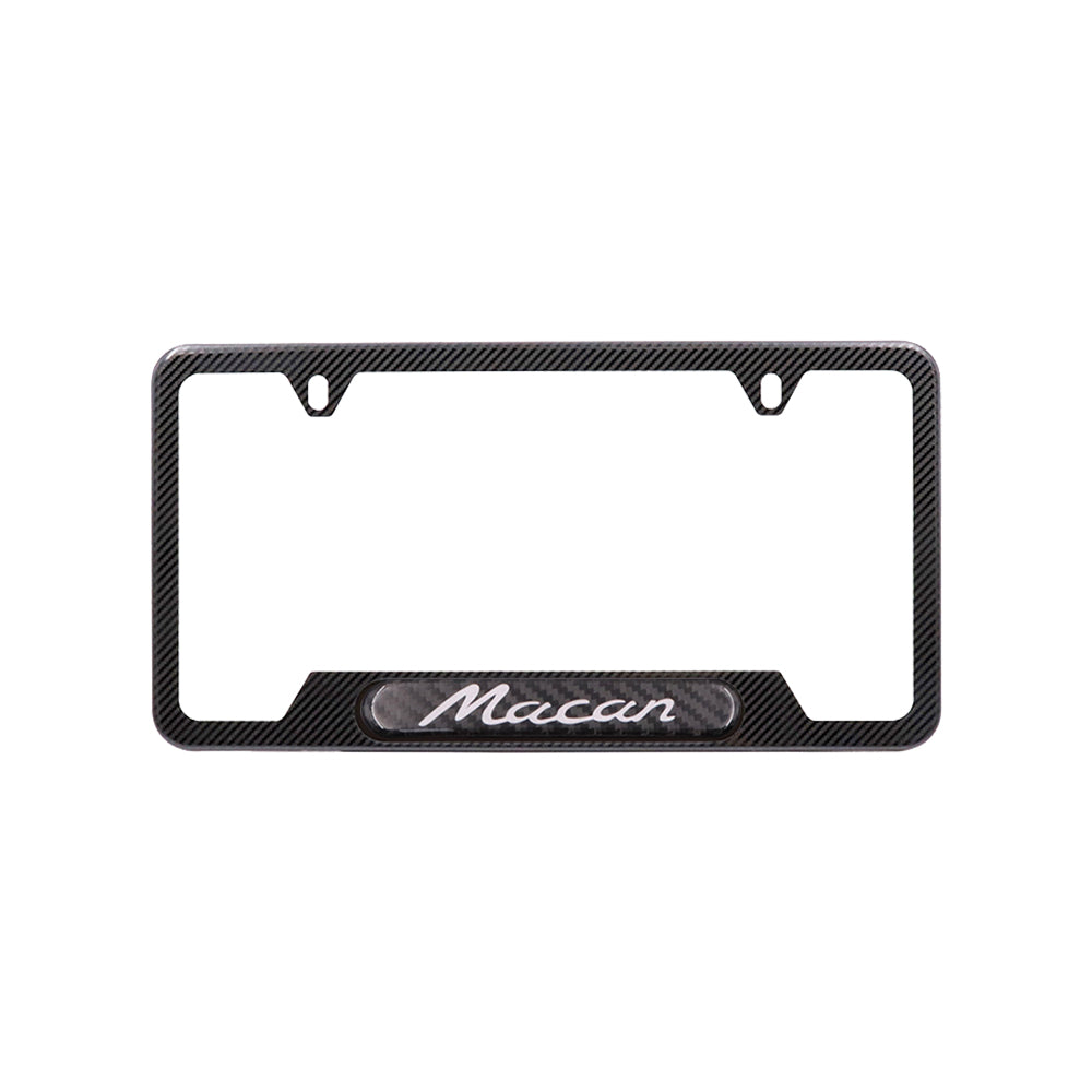 Brand New Universal 2PCS Porsche Macan Carbon Fiber Metal License Plate Frame