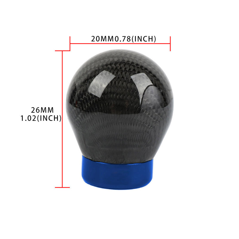 Brand New Universal Real Carbon Fiber Black Round Ball Manual Car Racing Gear Shift Knob Shifter M12 M10 M8