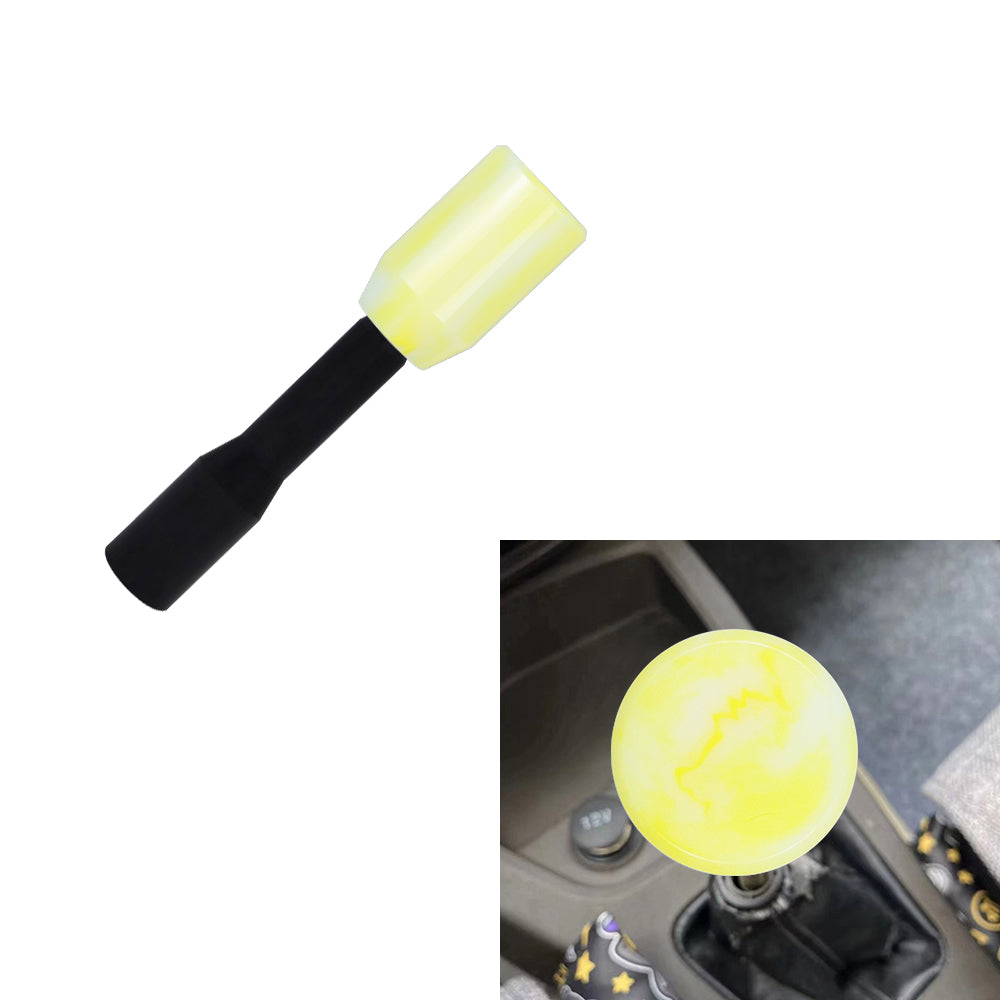 Brand New Universal JDM YELLOW 6CM Marble Style Stick Manuel Gear Stick Shift Knob M8 M10 M12 & Black Shifter Extender Extension