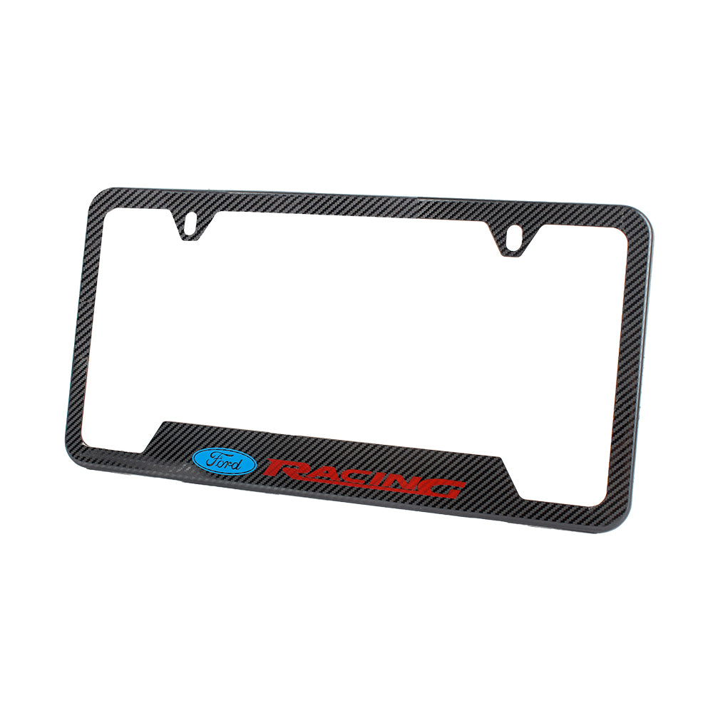 Brand New Universal 2PCS Ford Racing Metal Carbon Fiber Look License Plate Frame